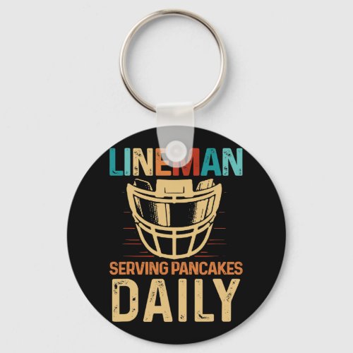 Lineman Serving Pancakes Daily Football Offensive  Keychain