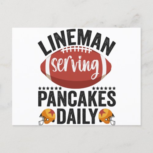 Lineman Serving Pancakes Daily Funny Football Gift Postcard