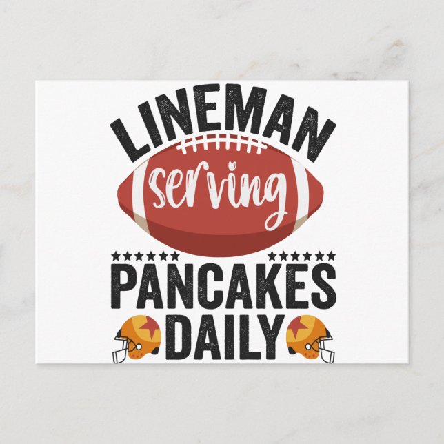 Lineman Serving Pancakes Daily Funny Football Gift Postcard (Front)