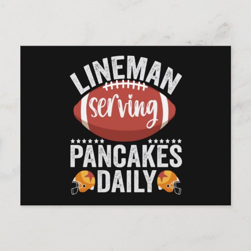 Lineman Serving Pancakes Daily Funny Football Gift Postcard