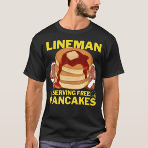 Lineman Serving Pancakes Football Lineman T-Shirt