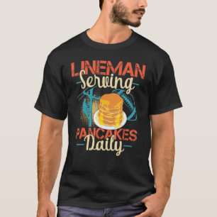Lineman Serving Pancakes Funny Football Player T-Shirt
