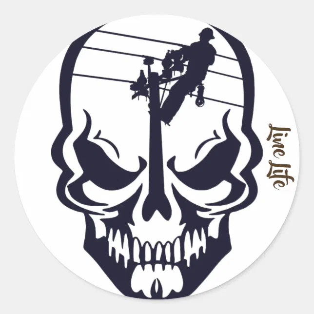 Sticker Line Men Lineman Sticker | Zazzle