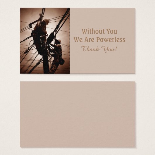 Lineman Thank You Card (Front & Back)