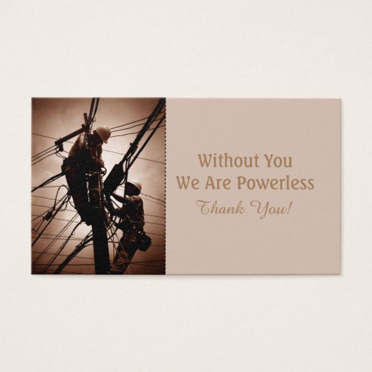 Lineman Thank You Card (Front)