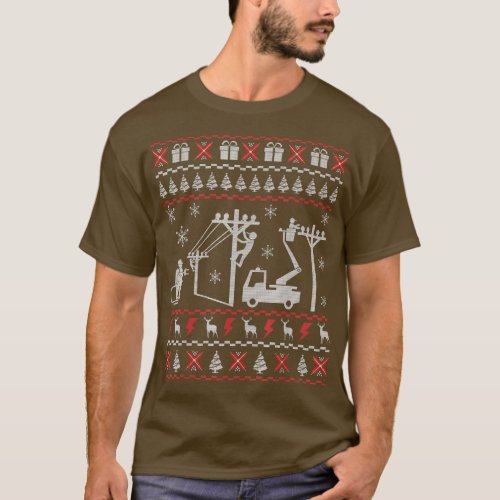 Lineman Ugly Christmas Sweater Gifts For Women Men