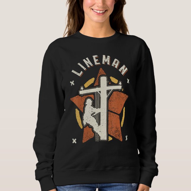 Lineman Vintage Retro Classic Sweatshirt (Front)