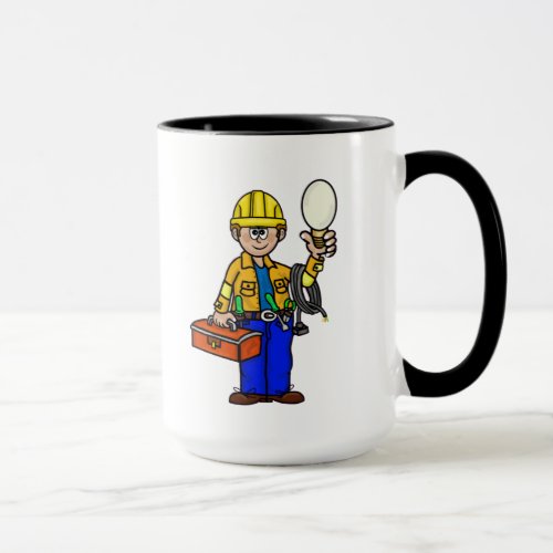 Lineman with Big Lightbulb Mug