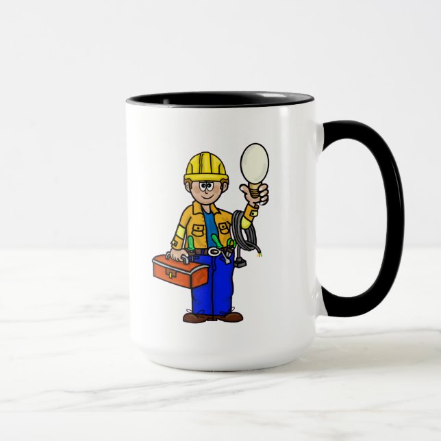 Lineman with Big Lightbulb Mug (Right)