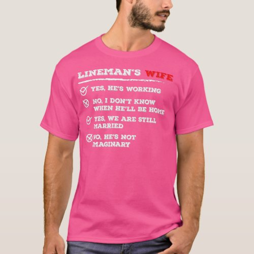Linemans Wife American Electrician Cable Wire pro T_Shirt