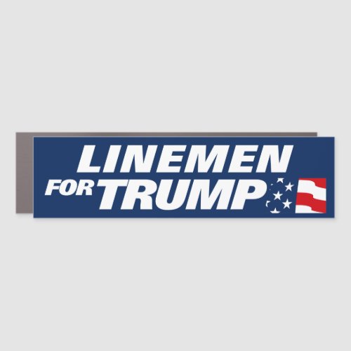 Linemen For Trump 2024 Bumper Car Magnet