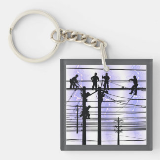 Linemen Over Texas Graphic Keychain