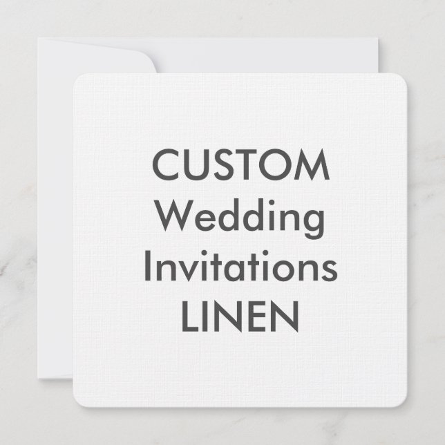 LINEN 100lb 5.25" Square Wedding Invitations (Front)
