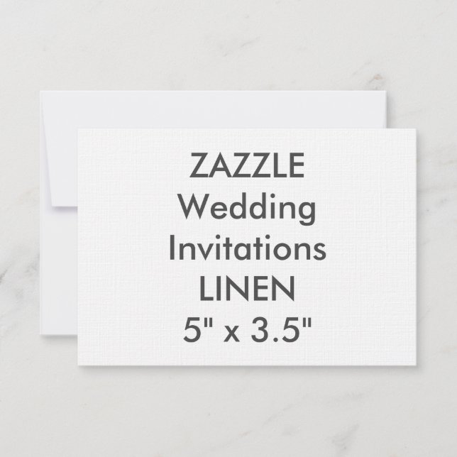 LINEN 100lb 5” x 3.5" Wedding Invitations (Front)