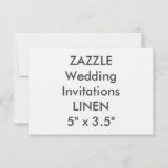 Linen 100lb 5” X 3.5&quot; Wedding Invitations at Zazzle
