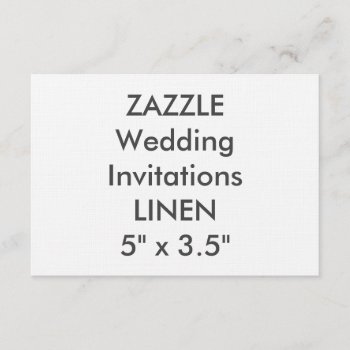 Linen 100lb 5” X 3.5" Wedding Invitations by ZazzleWeddingBlanks at Zazzle