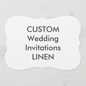 Linen 100lb 7x5" Bracket Shape Wedding Invitations by PersonaliseMyWedding at Zazzle