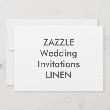 Linen 7" X 5" Wedding Invitations by TheWeddingCollection at Zazzle
