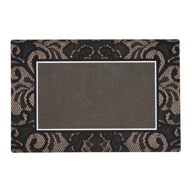 Linen and lace  place mat (Front)