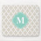 Linen Beige and Aqua Moroccan Custom Monogram