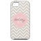 Linen Beige and Pink Chevron Custom Monogram