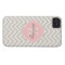 Linen Beige and Pink Chevron Custom Monogram