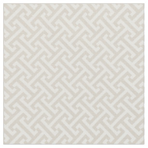 Linen Beige Greek Key Pattern Fabric