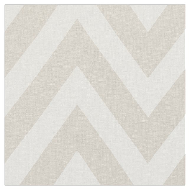 Linen Beige Modern Chevron Large Scale Fabric (Close Up)