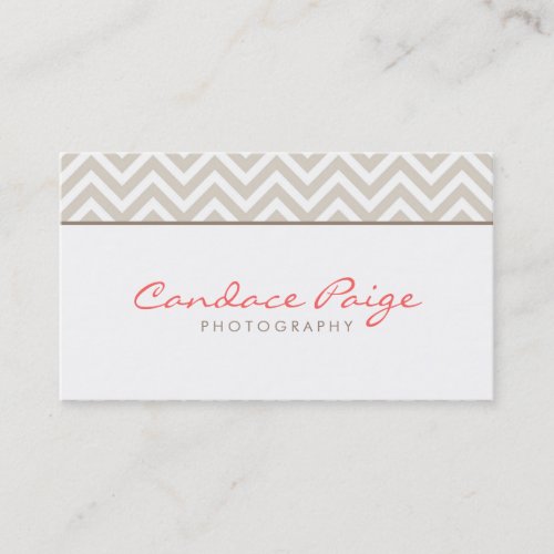 Linen Beige Modern Chevron Stripes Business Card Templates