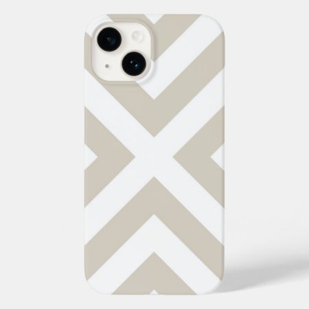 Linen Beige Modern Chevron Stripes Case-mate Iphone 14 Case