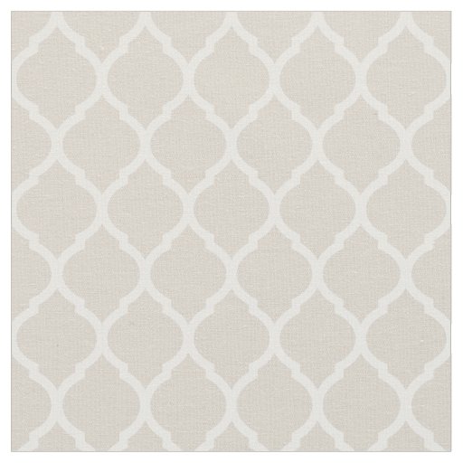 Linen Beige Moroccan Quatrefoil Fabric