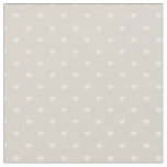 Linen Beige Polka Dot Hearts Fabric