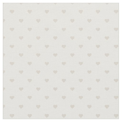 Linen Beige Polka Dot Hearts Fabric