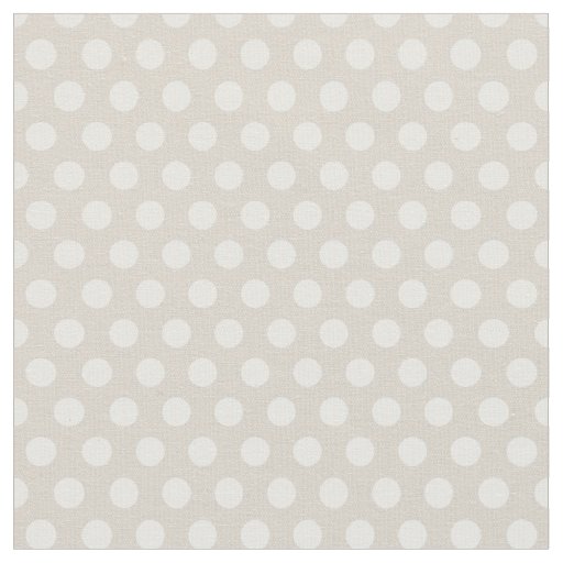 Linen Beige Polka Dots Fabric