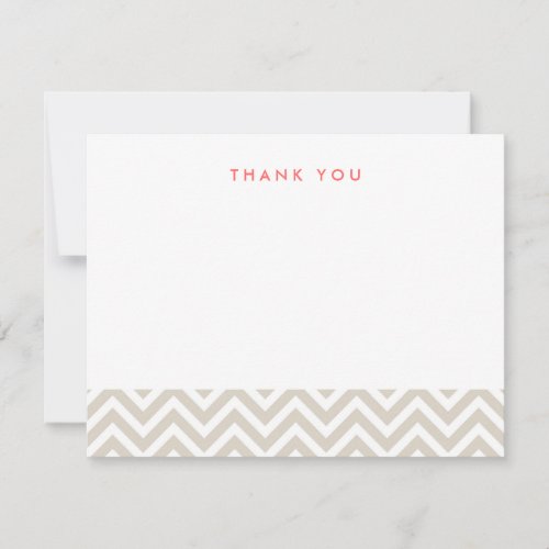 Linen Beige Simple Chevron Thank You Note Cards