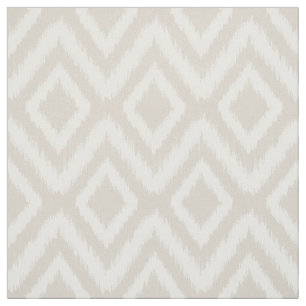 Linen Beige Tribal Ikat Chevron Fabric