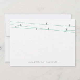 Linen Birds on a Wire Note Cards