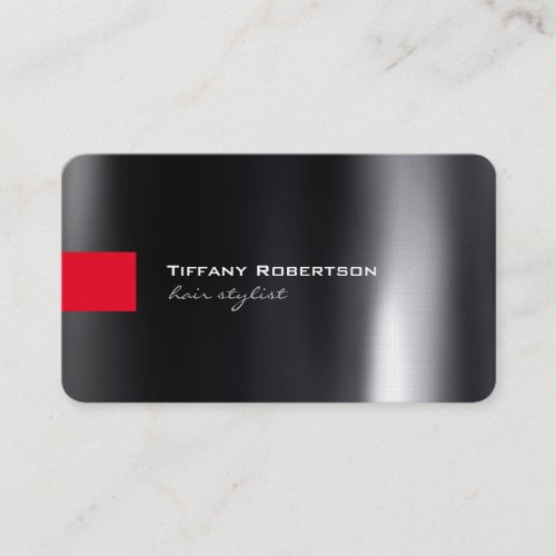 Linen Black Grey Red Color Hair Stylist Salon Business Card