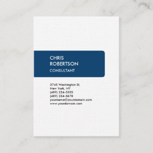 Linen Blue Attractive Chubby Business Card