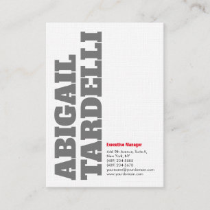 Linen Bold Grey White Minimalist Modern Elegant Business Card