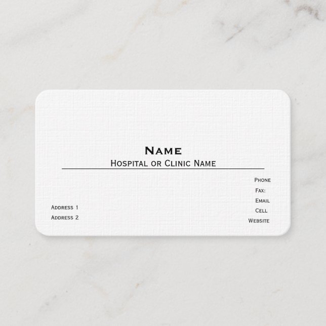 Linen Business Card Template (Front)