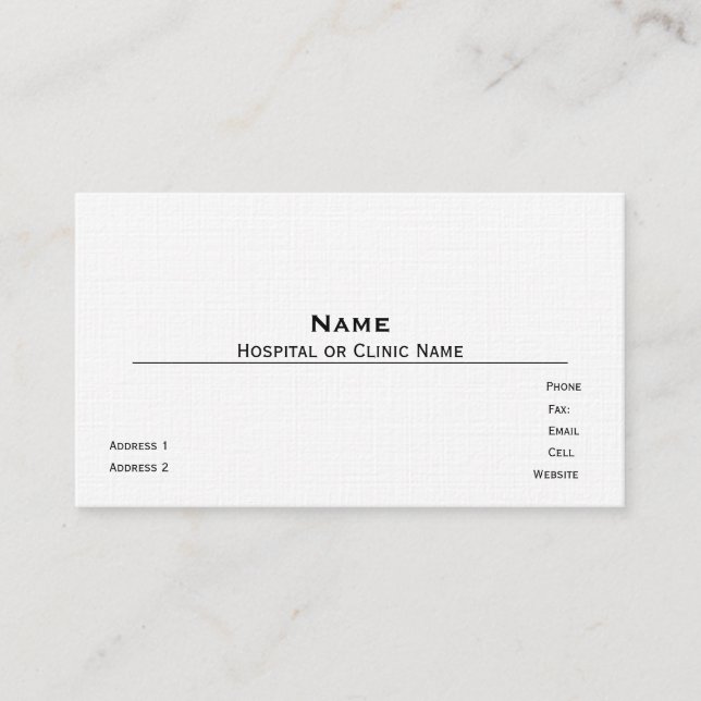 Linen Business Card Template (Front)