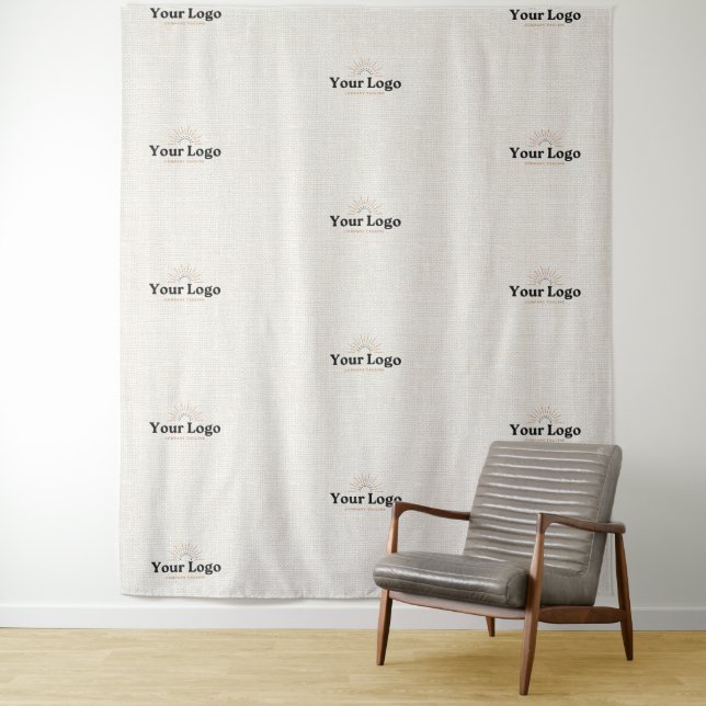Linen Business Logo Event Step & Repeat Backdrop (In Situ)