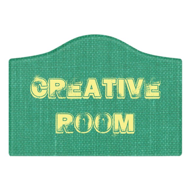 Linen Canvas seamless pattern 3 + your ideas Door Sign (Small Crest Front)