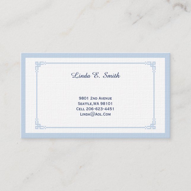 Linen Classic Bordered Calling Card (Front)
