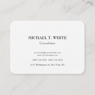 Linen Classical Minimalist Professional Chubby Business Card