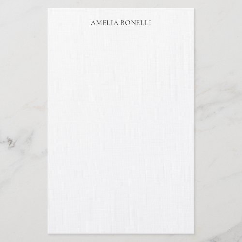 Linen Classical Minimalist Professional Plain Stationery