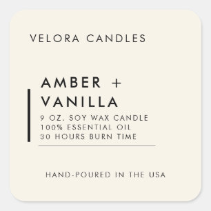 Linen Cream Modern Minimalist Candle Label Sticker
