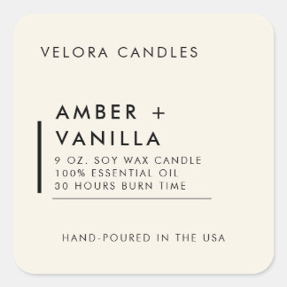 Linen Cream Modern Minimalist Candle Label Sticker