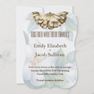 Linen Daisy Lime Green Nature Wedding Invitation